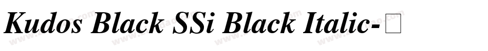 Kudos Black SSi Black Italic字体转换
